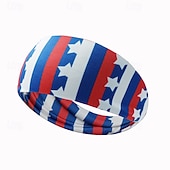 preiswerte Haarstyling-Zubehör-Stirnbänder mit amerikanischer Flagge für Männer, patriotisches gedrehtes Haarband in Rot, Weiß und Blau, dehnbares, sportliches Haar-Accessoire für den Unabhängigkeitstag der USA, den Gedenktag
