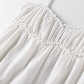 ieftine Rochii Albe Casual-Pentru femei Rochie Mini Rochie albă Rochie de absolvire Rochie Slip Modă Rochie eleganta În aer liber Petrecere Concediu Fit regulat Simplu Fără manșon În V Negru Alb Vară