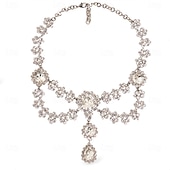 voordelige Kettingen-Choker ketting Kunstdiamanten Dames Modieus Luxe Tupsu Meerlaags Bruiloft Onregelmatig Kettingen Voor Bruiloft Feest Lahja