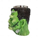 levne Halloween Kithen-Hrnek Frankenstein, halloweenský monstrum, kávový šálek, 3D hororová pryskyřičná novinka na pití s vložkou z nerezové oceli, strašidelný dárek pro muže a ženy, gotická dekorace do baru