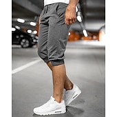 ieftine Pantaloni scurți de sudoare-Bărbați Pantaloni scurti de atletism Pantaloni Capri Pantaloni scurți de sudoare Pantaloni scurți de vară Buzunar Cordon Talie elastică Simplu Confort Respirabil Lungime gambă În aer liber Sport