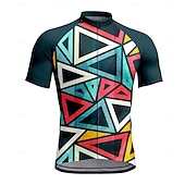 billiga Tröjor för män-Herr Cykeltröja Kortärmad Cykel T-shirt Tröja Överdelar med 3 bakfickor UV-resistent Andningsfunktion Snabb tork Dragkedja fram Himmelsblå sporter Kläder
