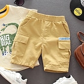 halpa Alaosat-Lapset Poikien Shortsit Tasku Yhtenäinen väri Soft Comfort Shortsit Koulu Perus Valkoinen Keltainen Sininen Keski vyötärö