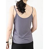 cheap Plain Tank Top-Women&#039;s Camisole Tank Top Solid Color Daily Sleeveless Crew Neck Regular Tops Daily Backless Light Blue Iron Gray Denim Blue Matcha green Black Summer