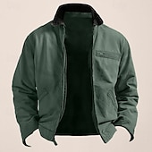 economico Giubbotti e cappotti da uomo-Per uomo Giacca Leggera Giacca Estiva Giacca utility Giacca Cargo Vacanza Quotidiano Resistente all&#039;usura Tasca Primavera &amp; Autunno Semplice Moda Classico Bavero Regolare Rosa Verde Cachi Grigio