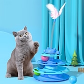 Недорогие Игрушки для кошек-Шарообразные Игрушка с перьями Интерактивная игрушка с Съемная Упражнение для домашних животных Выпускать давление Дрессировка домашних животных для Коты Котёнок В помещении На открытом воздухе