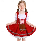 abordables Niños-Oktoberfest Vestidos Falda acampanada Mucama bávaro Munich prados Chica Carnaval Festival de Cerveza Paño de estilo tradicional