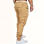 economico Pantaloni cargo-Per uomo Pantaloni Cargo Pantaloni Elastico in vita Coulisse Multi-tasche Semplice Indossabile All'aperto Quotidiano Campeggio &amp; Escursionismo Moda Classico Nero Verde militare