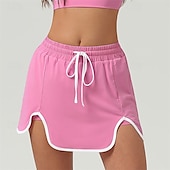 baratos Saias e Skorts Femininos-Aberto dos EUA Mulheres Saia de tênis Saias de tênis com shorts Com Cordão Assimétrico Encadernação de contraste Elasticidade Alta Tênis Golfe Corrida Branco Azul Marinho Escuro Verde Roupas de tênis