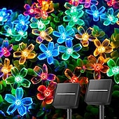 voordelige Zonne-lichtslingers-1 st. buitenzonne kersenbloesem lichtsnoer kampeertent binnenplaats tuin boom hek decoratieve verlichting bruiloft festival binnen en buiten decoratieve lichtsnoer