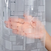 preiswerte Duschvorhänge-PEVA 8G Duschvorhang-Beschichtung 72x72 Zoll 3D klarer blauer Blasenschwerlast-Wasserschutz Duschvorhang-Beschichtung dicker Kunststoff-Duschvorhang für das Badezimmer 12 Haken