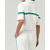 economico Camicia Donna-Per donna Patchwork Maglietta sportiva Polo da golf Maglia da tennis Manica Corta Rilegatura a contrasto Asciugatura Rapida Traspirante Tennis Pickleball Colletto Polo Bianco Spandex Abbigliamento da