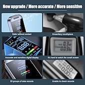 abordables Alarmes pour voiture-Éthylotest numérique portable porte-clés – affichage LED, alerte alcool 3 couleurs, sans contact, rechargeable par USB, précis et hygiénique, pour les conducteurs et l&#039;usage personnel