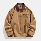 economico Giubbotti e cappotti da uomo-Per uomo Giacca Leggera Giacca Estiva Giacca utility Giacca Cargo Vacanza Quotidiano Resistente all&#039;usura Tasca Primavera &amp; Autunno Semplice Moda Classico Bavero Regolare Rosa Verde Cachi Grigio