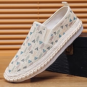 preiswerte Herrenpantoletten &amp; -slipper-Hellblaue Herren-Slipper aus Canvas mit geflochtener Sohle – lässiges und bequemes Schuhwerk für Sommer, Strand und Urlaub