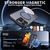 Χαμηλού Κόστους iPhone Θήκες-τηλέφωνο tok Για iPhone 17 Pro Max 17 Air 16 15 14 Pro Max Plus 16e 13 12 11 Pro Max Πίσω Κάλυμμα Θήκη μαγνητικής προσρόφησης με βάση στήριξης Υποστήριξη ασύρματης φόρτισης Σταντ ποδηλάτου