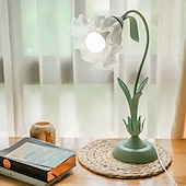 abordables lampe de chevet-Lanterne à fleurs moderne en verre soufflé, lampe de chevet, veilleuse, 4 modes de couleur, intensité variable, pour chambre à coucher, salon, culot E27