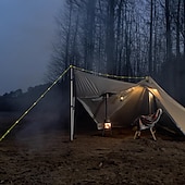 economico Striscie luci a batteria-1 corda luminosa da campeggio per esterni, 3 m/5 m/10 m, impermeabile IP66, corda antivento per tenda con 8 modalità di illuminazione, design durevole e vano batteria impermeabile AA.
