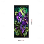 abordables Pegatinas de pared-Pegatina de ventana retro con diseño de flores y pájaros, de PVC, electrostática, no adhesiva, extraíble, con patrón de colores aleatorios.
