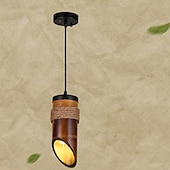 tanie Światła wiszące-26 cm Wisiorek Lantern Desgin Figury geometryczne Lampy widzące Bambus Zabytkowe Inspirowany naturą 110-120V 220-240V