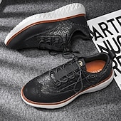 economico Sneakers Casual-scarpe da ginnastica da uomo blu in maglia con lacci, design elegante e suola ammortizzata per camminare, correre e l'uso quotidiano