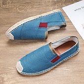 economico Slip-ons e mocassini da uomo-scarpe espadrillas slip-on da uomo rosse con suola in juta - scarpe estive comode e alla moda per l&#039;uso quotidiano