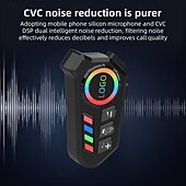 billiga Hjälmheadset för motorcykel-k06 hjälm bluetooth headset med omgivande ljus – vattentät trådlös intercom för motorcykel med CVC-brusreducering, 5.4-chip, långt batteri, röstassistent för hel- och halvhjälmar