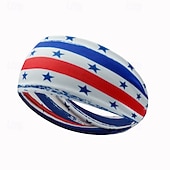 preiswerte Haarstyling-Zubehör-Stirnbänder mit amerikanischer Flagge für Männer, patriotisches gedrehtes Haarband in Rot, Weiß und Blau, dehnbares, sportliches Haar-Accessoire für den Unabhängigkeitstag der USA, den Gedenktag