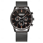 preiswerte Quarz-Uhren-635 Herren Multifunktions-Quarzuhr – wasserdicht, leuchtendes Zifferblatt, Kalender, Stoppuhr, modisches Edelstahlarmband, Business- &amp; Casual-Stil