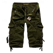 voordelige Klassiek-Voor heren Cargoshorts Wandelshorts Meerdere zakken Effen Kuitlengte Dagelijks Basic Slank Rode Wijn Zwart