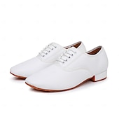 abordables Chaussures de danse-Homme Oxfords Brogue Classique Danse Disco Cuir PU Cuir Respirant Confortable Antidérapant À lacets Noir Blanche Automne Hiver
