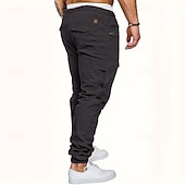 economico Pantaloni cargo-Per uomo Pantaloni Cargo Pantaloni Elastico in vita Coulisse Multi-tasche Semplice Indossabile All'aperto Quotidiano Campeggio &amp; Escursionismo Moda Classico Nero Verde militare
