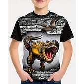 cheap Boy&#039;s 3D Animals-Boys 3D Animal Dinosaur T shirt Tee Short Sleeve Summer Spring Fashion Basic Kids 4-12 Years Crew Neck Outdoor Casual Daily Regular Fit