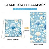 abordables ensembles de serviettes de plage-Serviettes de piscine à séchage rapide, serviettes de plage absorbantes 2 en 1, serviettes de camping pliables dans un sac de rangement, pliables, pour piscine, salle de bain, camping