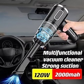 economico Aspirapolveri-Aspirapolvere per auto senza fili da 120 W – soffiatore portatile ad alta aspirazione con batteria da 2000 mAh per uso domestico e in auto