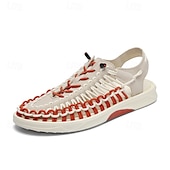 preiswerte Urlaubsandalen-Herren-Sneaker in Rot und Marineblau, Laufschuhe mit einzigartigem Schnürdesign und gepolsterter Sohle für Sport und Freizeit