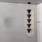 economico Luci a sospensione-Lampada a sospensione a LED moderna, lampada da comodino nera, 17*85 cm, design lineare, finiture in metallo verniciato, moderna, 220-240 V, 110-120 V