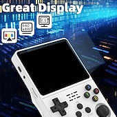 cheap Game Consoles-R36S Handheld Game Console 3.5 Inch IPS Screen Retro Game Console Linux System Screen Portable Pocket Video Player Travel Essentials 64GB and128G Extra Large Memory