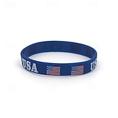 abordables Décoration du Jour de l&amp;#39;Indépendance-Bracelets de la fête de l&#039;indépendance, fête nationale, bracelets en silicone pour la fête de l&#039;indépendance des États-Unis