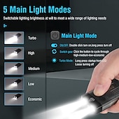 abordables Lampes de poche-Lampe torche LED petite et puissante, ultra lumineuse, 1 000 lm, porte-clés, 365 nm, UV, rouge, vert, bleu, mini lampe torche de poche, aimant latéral, bip sonore, 14 modes