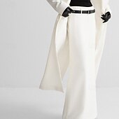 levne Maxi sukně-Dámské Sukně Módní Maxi Střední vzestup Sukně Bez vzoru Rozdělené konce Lehce elastické Dovolená ulice Bílá Léto Polyester