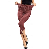 cheap Blue 3D Print-Women&#039;s Leggings Capri Pants 3D Print Chinos Vintage Streetwear Casual Calf-Length High Waist Plain Printing Comfy Soft Comfortable Stretchy Outdoor Street Black Red Blue Gray Summer Slim Fit