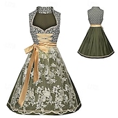 cheap Dirndl-Oktoberfest Dress Maid Bavarian Wiesn Women&#039;s Party Beer Festival Traditional Style Cloth Without Blouse