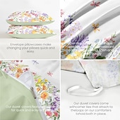 abordables 100% Coton-Housse de couette fleurs 100 % coton ensemble de literie taille complète ensembles de lit housse de couette douce légère housse de couette avec 2 taies d&#039;oreiller pour toutes les saisons