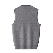 preiswerte Herren Elite Pullover &amp; Cardigans-Herren Pullunder Stricken Jacquard Geometrisches Muster V Ausschnitt Täglich Westen Urlaub Heim Bekleidung Ärmellos Sommer Frühling Schwarz Khaki S M L