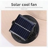 economico Fari anteriori-Cappello da pescatore a tesa larga con ventola solare - 1 pezzo, scialle protettivo per il collo, protezione solare, traspirante e rinfrescante, perfetto per campeggio estivo, escursioni e avventure di pesca