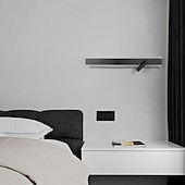economico Luci da parete-Striscia di lampade da parete a LED con design a luce su e giù, 40/60/80/100/120 cm, moderna lampada da parete a LED per soggiorno, camera da letto, comodino, 10 W, applique da parete per interni in