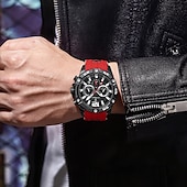 cheap Quartz Watches-912 New Multi functional Fashion Luxury Men&#039;s Waterproof Night Light Watch Silicone Strap Quartz Men&#039;s Watch