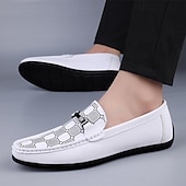 Χαμηλού Κόστους Casual loafers-ανδρικά λευκά μοκασίνια και slip-on με διακοσμητική λεπτομέρεια αλυσίδας και μαλακή επένδυση πάτου - ιδανικά για casual, επαγγελματικές και επίσημες περιστάσεις