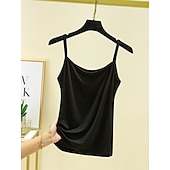 ieftine Top simplu-Pentru femei Camisole Tank Top Culoare solidă Zilnic Fără manșon Stil Nautic Topuri obișnuite Zilnic Fără Spate Albastru Deschis Gri Fier Albastru denim Verde matcha Negru Vară
